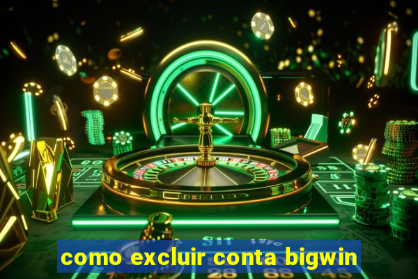 como excluir conta bigwin